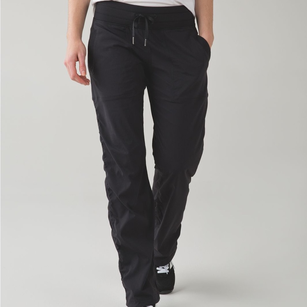 Black lululemon size 6, 25” inseam dance studio pants lined